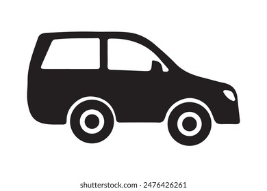 Car Icon silhouette vector isolated on a white background