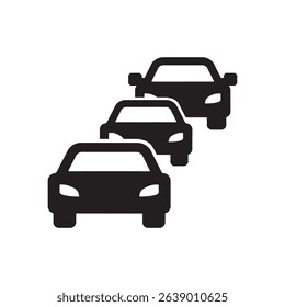 Car icon silhouette vector on white background.