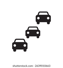 Car icon silhouette vector on white background.