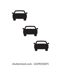 Car icon silhouette vector on white background.