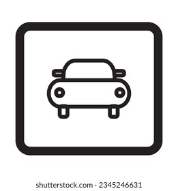 Car icon, Simple means of transportationt Related Vector Line Icons. Transportation icon illustration with simple line design isolated on white background.