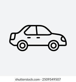 Car Icon | Simple and Modern Vehicle Symbol for Design Projects and User Interfaces