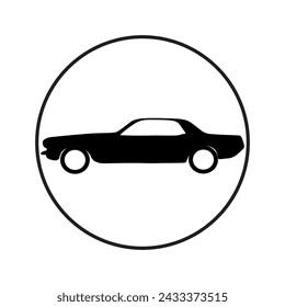 Icono de coche. Símbolo de signo de estilo de esquema simple. Ilustración vectorial.