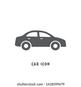 Car icon simple silhouette flat style vector illustration on white background.