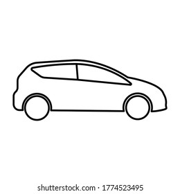 Icono de coche con un estilo sencillo. modificable. Ilustración del vector