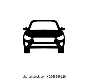 Car icon. Simple vector automobile front view.