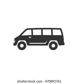 Car icon in single color. Van truck delivery vehicle automobile