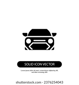 car icon solid vector. simple car icon solid vector. car solid front symbol. custom icon car solid