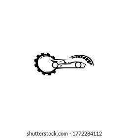Car Icon. Speeding, racecar, Vector illustration on white background.