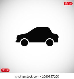 car icon, stock vector illustration flat design style