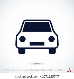 car icon, stock vector illustration flat design style