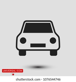 car icon, stock vector illustration flat design style