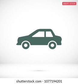 car icon, stock vector illustration flat design style