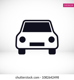 car icon, stock vector illustration flat design style