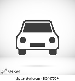 car icon, stock vector illustration flat design style