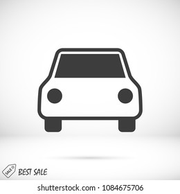 car icon, stock vector illustration flat design style