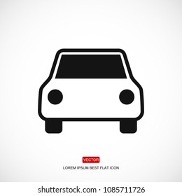 car icon, stock vector illustration flat design style