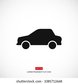 car icon, stock vector illustration flat design style