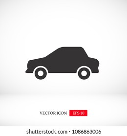car icon, stock vector illustration flat design style