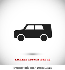 car icon, stock vector illustration flat design style