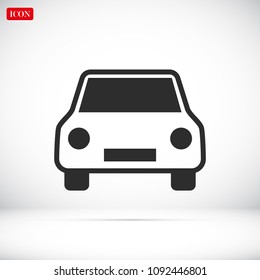 car icon, stock vector illustration flat design style