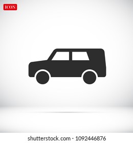 car icon, stock vector illustration flat design style