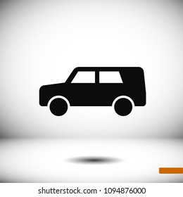 car icon, stock vector illustration flat design style