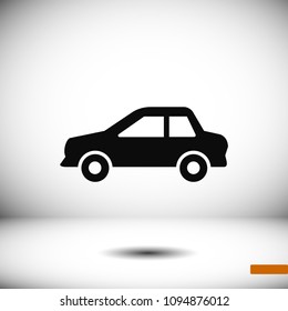 car icon, stock vector illustration flat design style