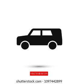 car icon, stock vector illustration flat design style