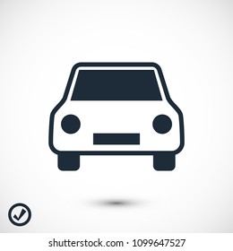 car icon, stock vector illustration flat design style