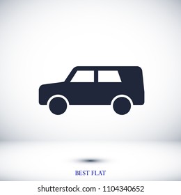 car icon, stock vector illustration flat design style