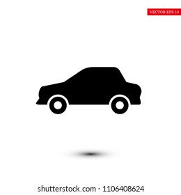car icon, stock vector illustration flat design style