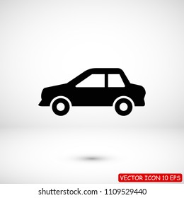 car icon, stock vector illustration flat design style