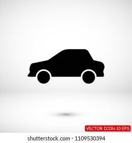 car icon, stock vector illustration flat design style