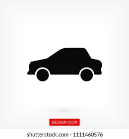 car icon, stock vector illustration flat design style