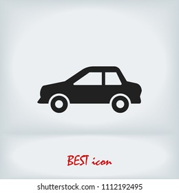 car icon, stock vector illustration flat design style