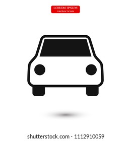 car icon, stock vector illustration flat design style