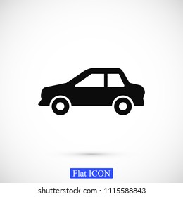 car icon, stock vector illustration flat design style