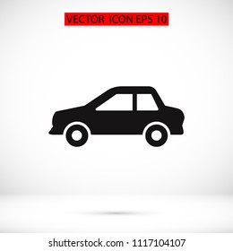 car icon, stock vector illustration flat design style