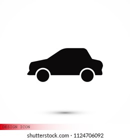 car icon, stock vector illustration flat design style
