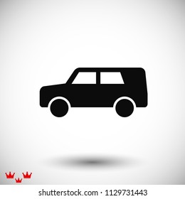 car icon, stock vector illustration flat design style