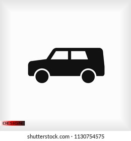 car icon, stock vector illustration flat design style