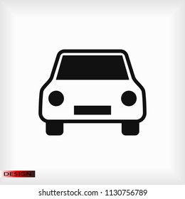 car icon, stock vector illustration flat design style