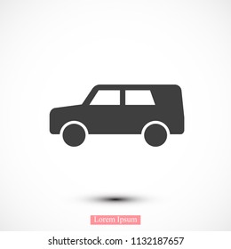car icon, stock vector illustration flat design style