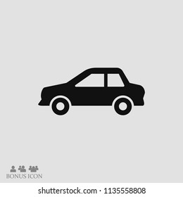 car icon, stock vector illustration flat design style