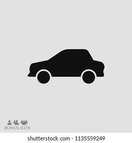 car icon, stock vector illustration flat design style