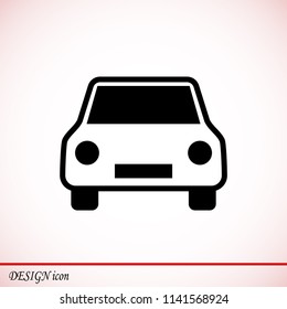 car icon, stock vector illustration flat design style