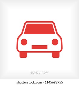 car icon, stock vector illustration flat design style