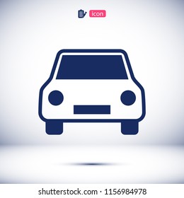 car icon, stock vector illustration flat design style