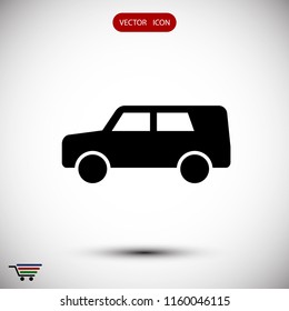 car icon, stock vector illustration flat design style